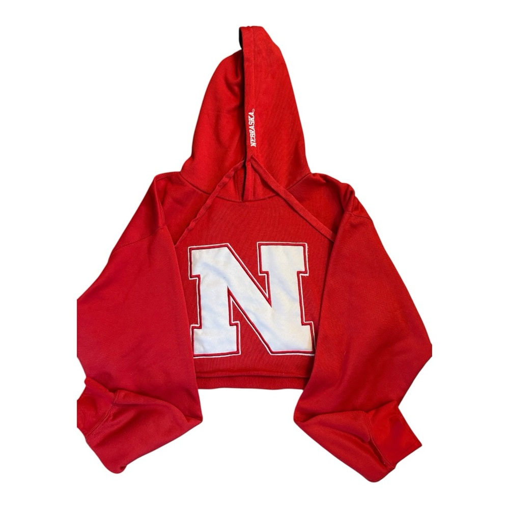 University Of Nebraska Cropped Red Sweatshirt Size Medium